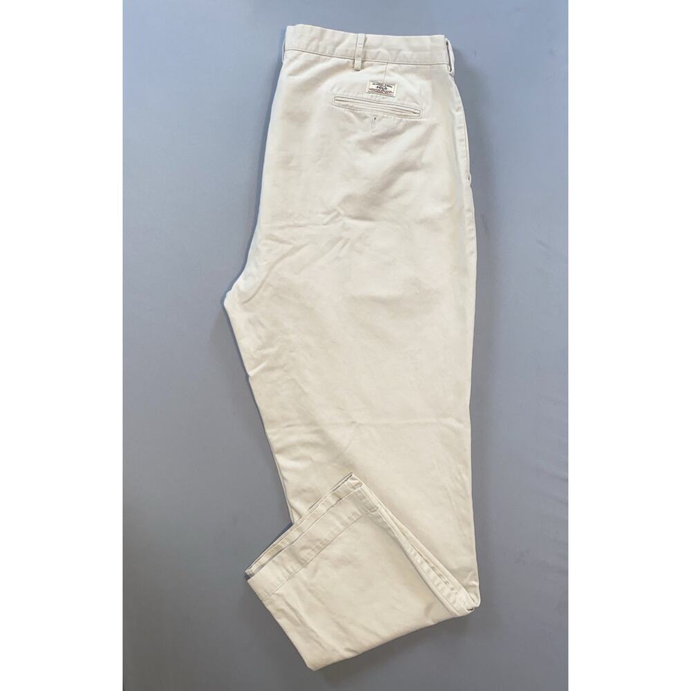 Ralph Lauren Polo Vintage 100% Cotton Chino Pants. Ivory, Men's 42X31. GUC!